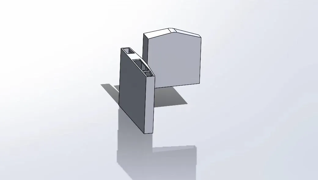 CAD model of the 3D-printed display mount
